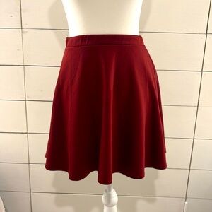 Society Red Mini Skater Skirt Casual